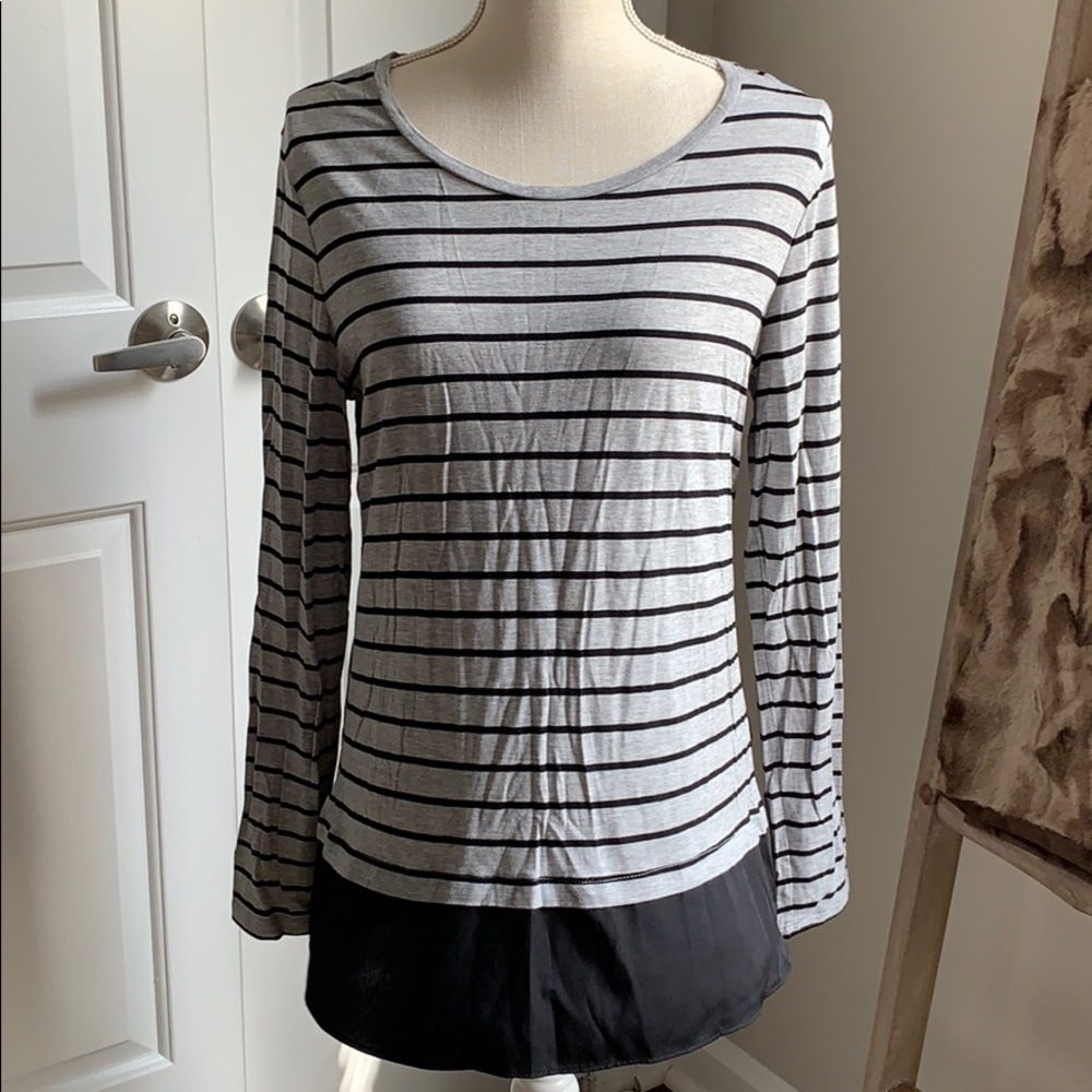 Gray and Black long sleeve tunic size L